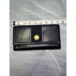 Vintage Coach Tri-fold Black Leather Wallet